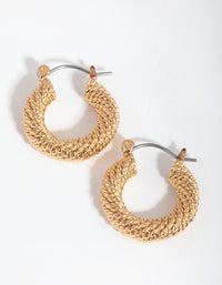 Gold Textured Hoop Earrings - link has visual effect only