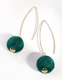 Gold Thread-Wrapped Ball Drop Earrings - link has visual effect only