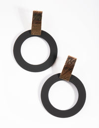 Gold Matte Circle Drop Earrings - link has visual effect only