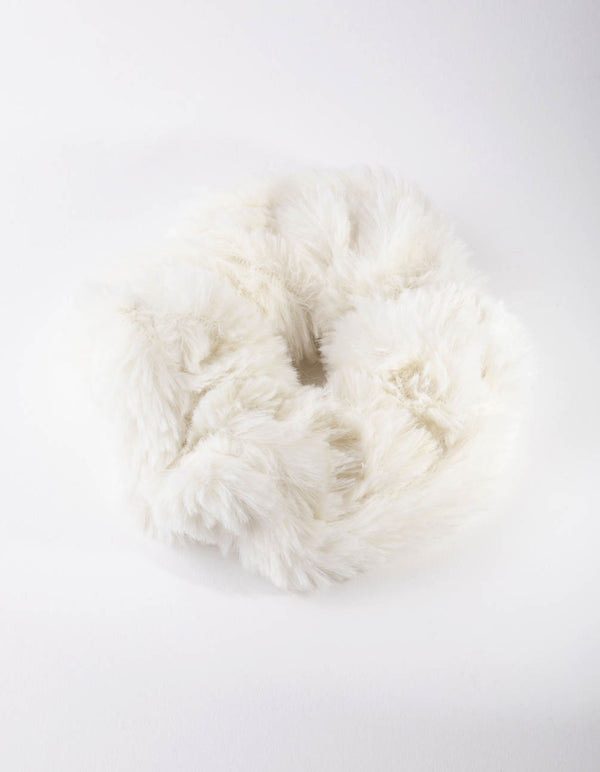 Fabric Faux Fur Scrunchie