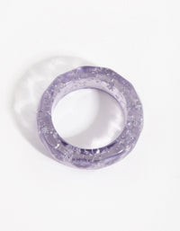 Lilac Acrylic Detailed Band Ring - link has visual effect only