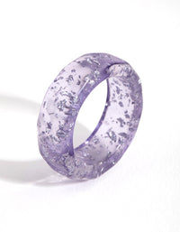 Lilac Acrylic Detailed Band Ring - link has visual effect only