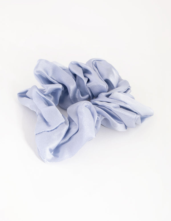 Pastel Blue Silk Oversized Scrunchie