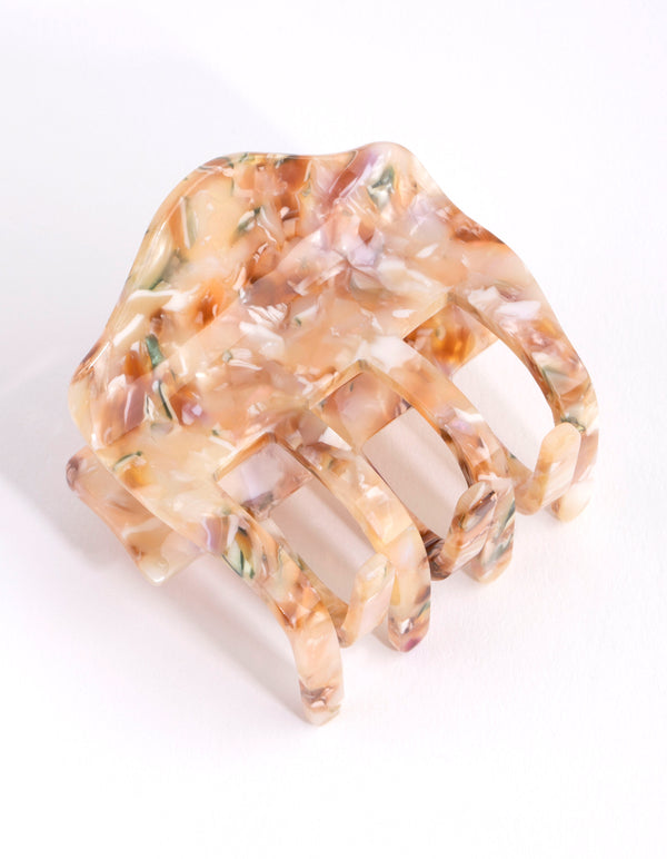 Acrylic Cream Marble Small Clip