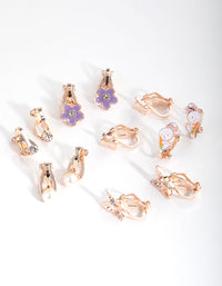 Kids Rose Gold Bunny Carrot 6-Pack Earring - link has visual effect only