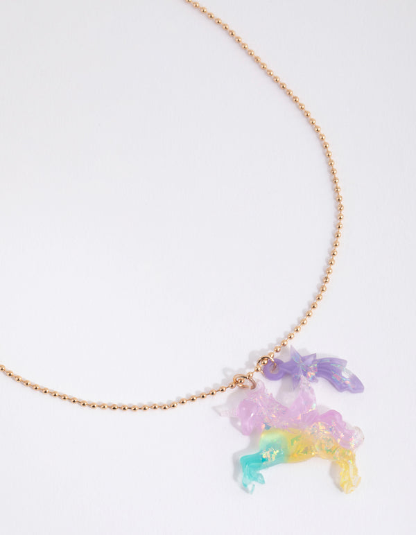 Kids Rainbow Unicorn Necklace