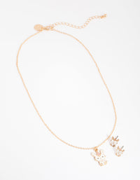 Kids Gold Bunny Necklace & Earrings Set - link has visual effect only