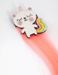 Kids Fabric Faux Hair Caticorn Clip - link has visual effect only