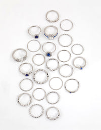 Silver Royal Blue Ring 24-Pack - link has visual effect only