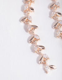 Rose Gold Cubic Zirconia Laurel Drop Earrings - link has visual effect only