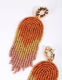 Bronze Beaded Waterfall Drop Earrings - link has visual effect only