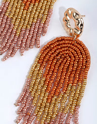 Bronze Beaded Waterfall Drop Earrings - link has visual effect only