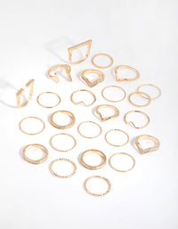 Gold Glitter Geometric Ring 24-Pack - link has visual effect only