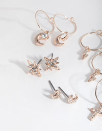 Rose Gold Celestial Sleeper 6-Pack Earring - link has visual effect only