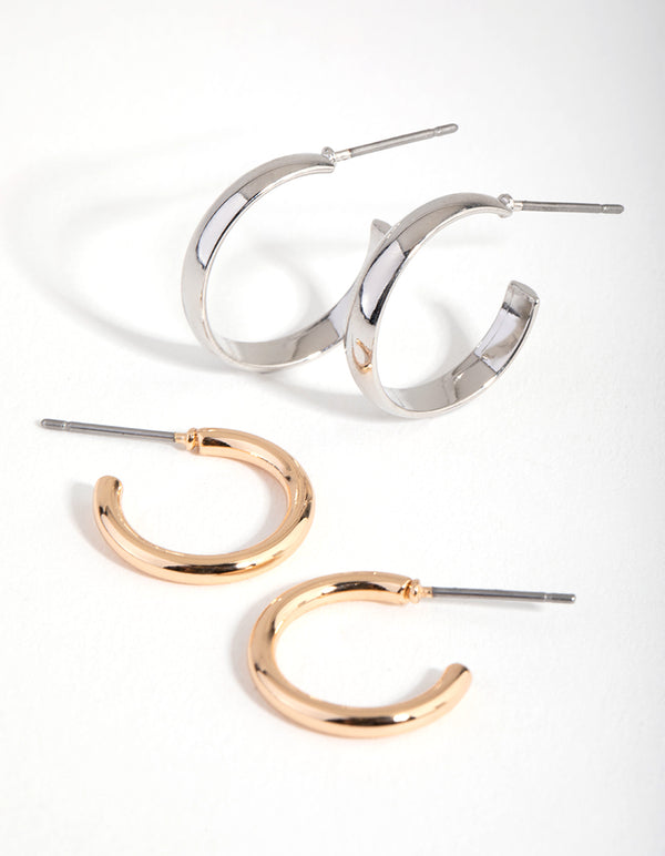 Mixed Metal Classic Sleeper Pack Earring