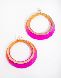 Gold Two Toned Drop Earrings - link has visual effect only