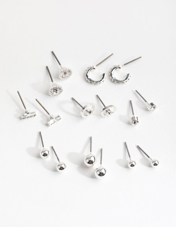 Silver Mini Hoop & Stud 8-Pack Earring