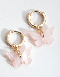 Gold Blush Acrylic Butterfly Huggie Earrings - link has visual effect only