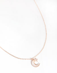 Rose Gold Moon & Star Necklace - link has visual effect only