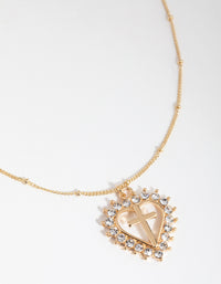 Gold Cross My Heart Necklace - link has visual effect only