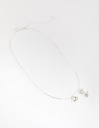 Silver Heart Necklace & Earrings Set - link has visual effect only