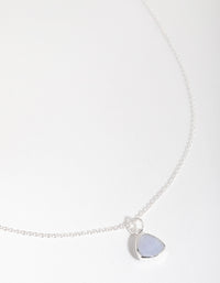 Sterling Silver Blue Lace Agate Facet Necklace - link has visual effect only