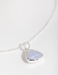 Sterling Silver Blue Lace Agate Facet Necklace - link has visual effect only