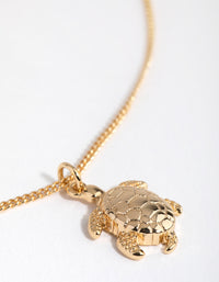 18ct Gold Plated Turtle Charm Necklace - link has visual effect only