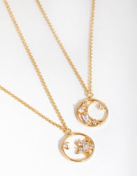 18ct Gold Plated Cubic Zirconia Mixed Cut Out Necklace Set - link has visual effect only