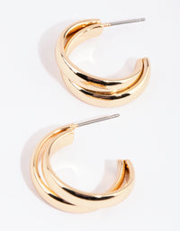 Gold Small Double Hoop Earrings - link has visual effect only