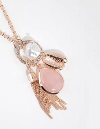 Rose Gold Disc & Charm Necklace - link has visual effect only