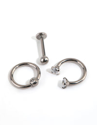 Titanium Mix Piercing Earring Pack - link has visual effect only