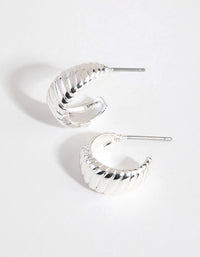 Silver Plated Mini Swirl Hoop Earrings - link has visual effect only