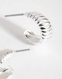 Silver Plated Mini Swirl Hoop Earrings - link has visual effect only