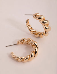 Gold Plated Gradual Swirl Hoop Earrings - link has visual effect only