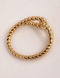 Gold Plated Twisted Knot Ring - link has visual effect only