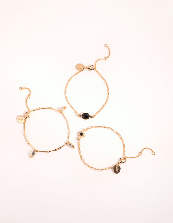 Gold Celestial Star Anklet & Bracelet Pack