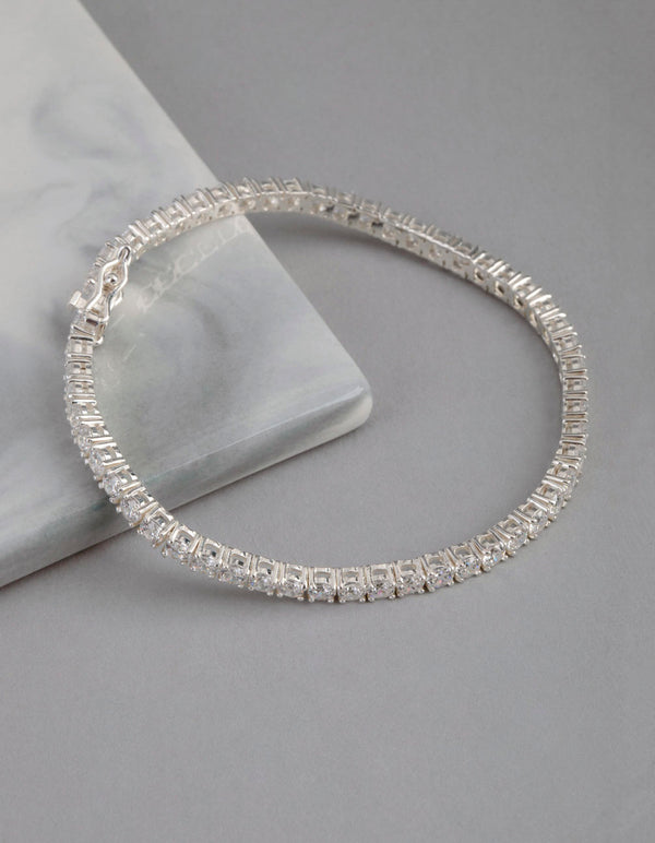 Sterling Silver Cubic Zirconia Tennis Bracelet