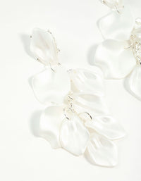 Matte White Petal Drop Earrings - link has visual effect only