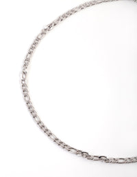 Rhodium Surgical Steel Figaro Necklace - link has visual effect only