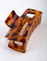 Tortoiseshell Plastic Large Rectangle Claw Clip - link has visual effect only