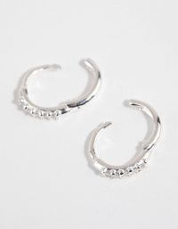 Sterling Silver Mini Cubic Zirconia Huggie Earrings - link has visual effect only