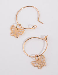 Gold Cut Out Butterfly Huggie Earrings - link has visual effect only