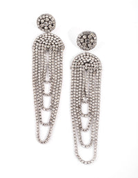 Silver Loop Diamante Drop Earrings - link has visual effect only