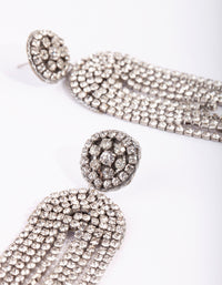 Silver Loop Diamante Drop Earrings - link has visual effect only