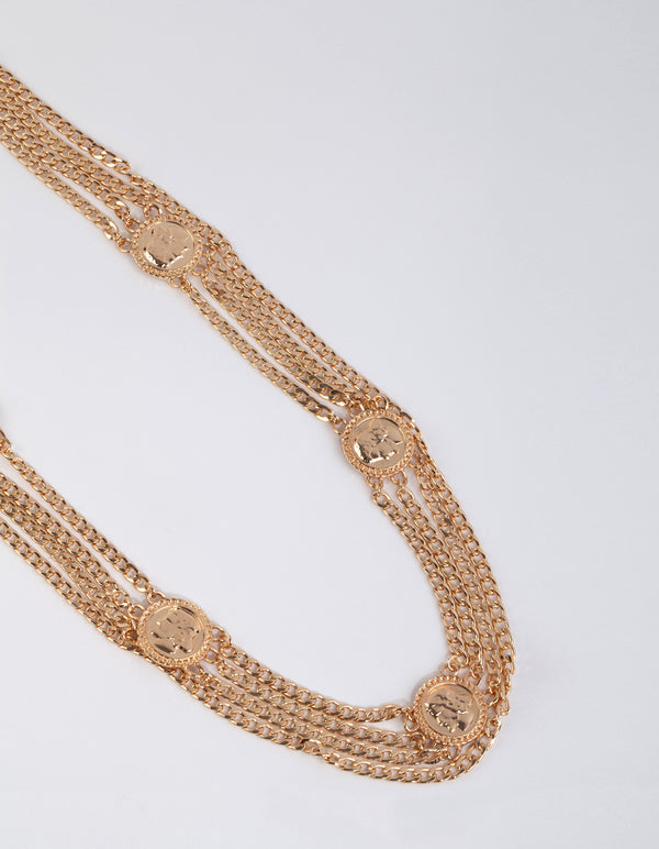 Gold Coin Layered Chain Belt