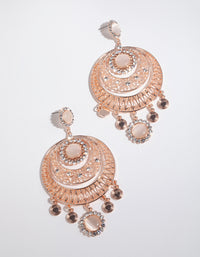 Rose Gold Disc Blush Catseye Chandbali Earrings - link has visual effect only