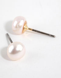 Gold Plated Freshwater Pearl Stud Earrings - link has visual effect only