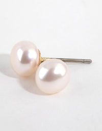 Gold Plated Freshwater Pearl Stud Earrings - link has visual effect only