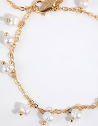 Gold Plated Freshwater Pearl Droplet Bracelet - link has visual effect only